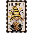 thumbnail image 1 of Rdsfhsp Bee Happy Gnome Spring Decorative Garden Flag, Buffalo Plaid Check Summer Yard Outside Decorations, Farmhouse Outdoor Small Home Decor Double Sided 12 x 18, 1 of 5