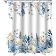 thumbnail image 1 of Rdsfhsp Blue Christmas Poinsettia Shower Curtain, Winter Eucalyptus Leaves Polyester Shower Curtains with Hooks, Waterproof Bathroom Curtains Decor,72 X 72 inch, 1 of 5