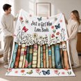thumbnail image 1 of Rdsfhsp Book Lover Bookshelf Floral Soft Flannel Throw Blanket, Ultra Soft Plush Reading Blanket for Couch Sofa Bed, Cozy Gift Blanket for Readers, Library Decor and Home 60"x50", 1 of 5