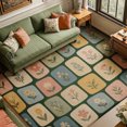 thumbnail image 1 of Rdsfhsp Botanical Floral Velvet Area Rug, Colorful Garden Flower Pattern Soft Carpet for Bedroom Living Room Dining Room Home Decor, 1 of 5