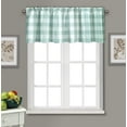 thumbnail image 1 of Rdsfhsp Buffalo Check Plaid Window Valances for Kitchen 54" x 18", Farmhouse Check Plaid Window Treatment Rod Pocket Valances for Kitchen Living Room Windows (Grass Green and White, 1 Pack), 1 of 5