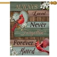 thumbnail image 1 of Rdsfhsp Cardinal Memorial Linen Garden Flag 12x18 inch Double Sided, Always Loved Never Forgotten Forever Missed Memorial Day Yard Flag for Outdoor Outside Decoration, 1 of 5