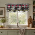 thumbnail image 1 of Rdsfhsp Chicken Window Valance Curtain, Black White Farmhouse Hen Pattern Decorative Rod Pocket Short Curtain for Kitchen Decor, 1 of 5
