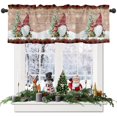 thumbnail image 1 of Rdsfhsp Christmas Kitchen Curtain Valance 54x18 Inch Christmas Cute Gnome Xmas Tree Winter Snowflakes Rustic Wood Rod Pocket Short Laundry Cutain Window Valance,1 Panel, 1 of 5