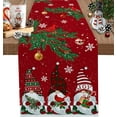 thumbnail image 1 of Rdsfhsp Christmas Red Table Runners 13x72inches, Merry Xmas Gnomes Cardinals Snowflakes Linen Kitchen Dining Table Decoration for Home Party, 1 of 5