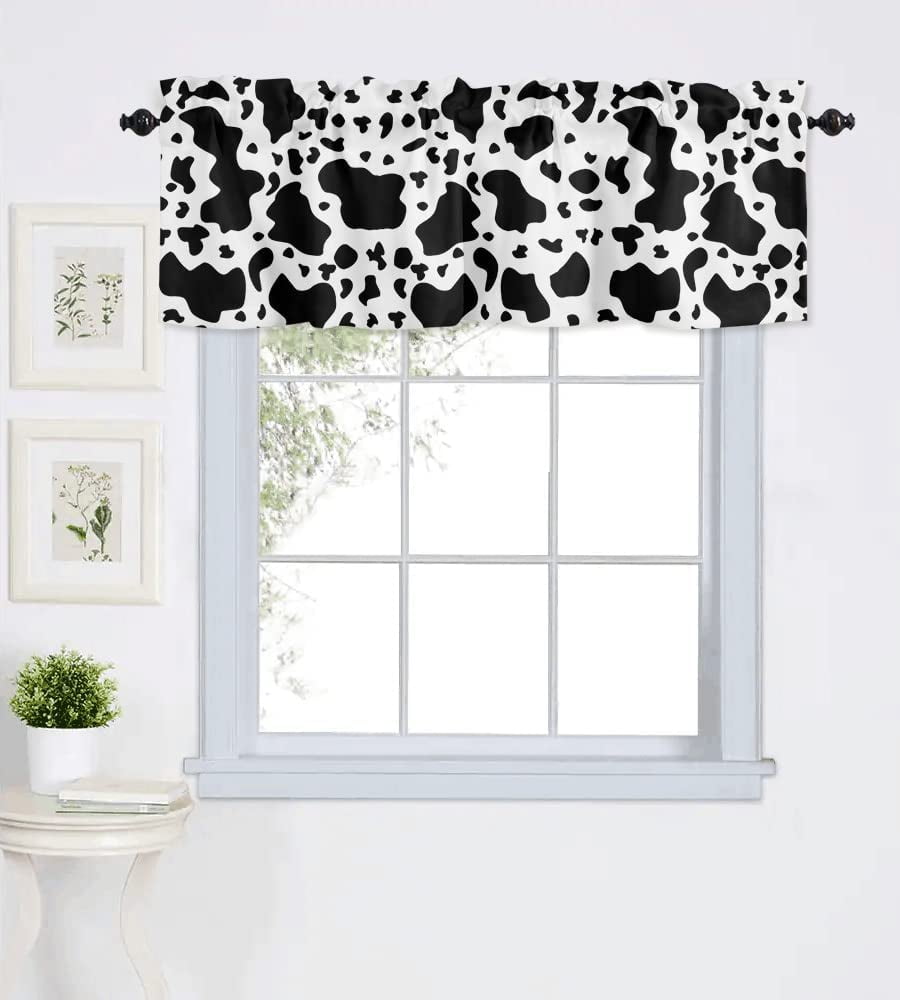 rdsfhsp-cow-print-kitchen-curtains-short-curtains-valances-for-windows