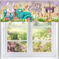 thumbnail image 1 of Rdsfhsp Easter Valance Curtain for Kitchen 18"x 54" Bunny Truck Easter Decor, Purple Valance Curtain for Kitchen Living Room Bedroom, Rod Pocket Spring Tulip Easter Eggs Window Treatment Valance, 1 of 5