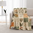 thumbnail image 1 of Rdsfhsp Farmhouse Patchwork Flannel Fleece Blanket, Botanical Rustic Throw Blanket, Soft Cozy Warm Blanket for Bedroom Sofa Couch Home Decor 60"x50", 1 of 5