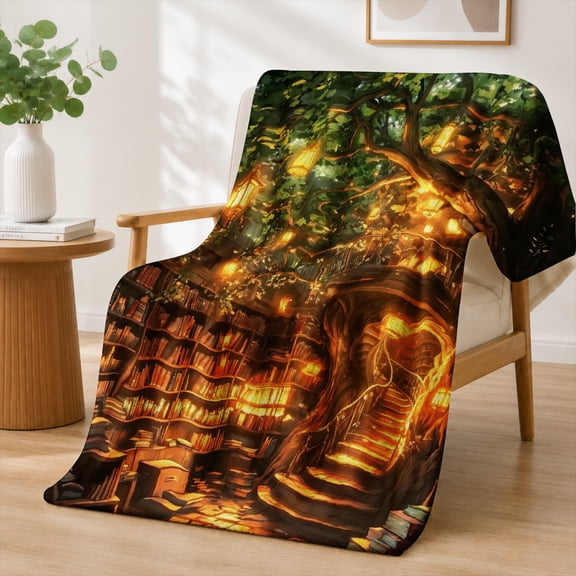 Rdsfhsp Forest Tree Flannel Fleece Throw Blanket, Nature Landscape Soft Blanket for Couch Bedroom Home Decor 50"x40"