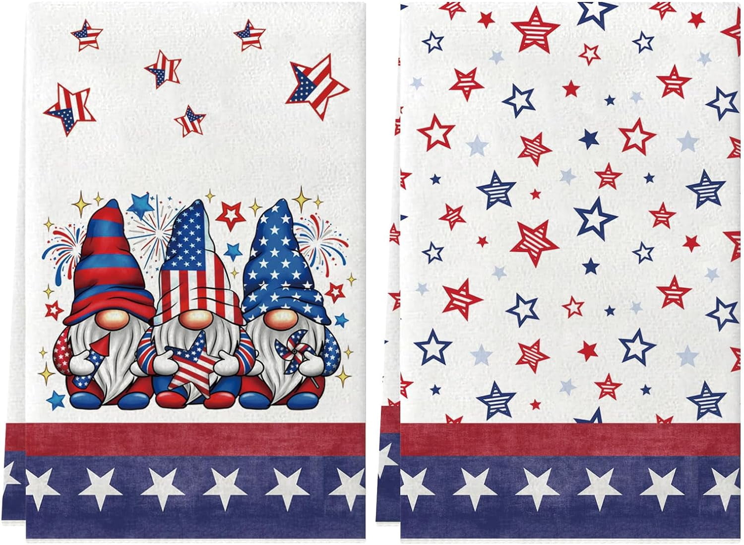 4th Of July Kitchen Towels Set - Patriotic American Flag Dish Towels 18x28 Inches-214141