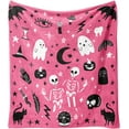 Rdsfhsp Halloween Blanket,Cute Ghost Skeleton Goth Occult Creepy Witch