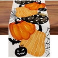 thumbnail image 1 of Rdsfhsp Halloween Lantern Pumpkin Table Runner, Gourd Spider Web Bat Funny Holiday Kitchen Dining Table Decor 13 x 72 Inches, 1 of 5