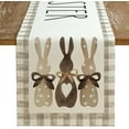 thumbnail image 1 of Rdsfhsp Happy Easter Table Runner 13x72 Inches, Bunny Rabbit Spring Holiday Farmhouse Burlap Buffalo Plaid Indoor Table Decorations for Home Kitchen Dining Table, 1 of 5