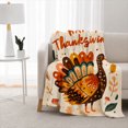 thumbnail image 1 of Rdsfhsp Happy Thanksgiving Turkey Soft Flannel Throw Blanket, Ultra Soft Plush Fleece Blanket for Couch Sofa Bed, Cozy Fall Harvest Blanket for Family Gatherings and Home Decor 50"x40", 1 of 5