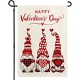 thumbnail image 1 of Rdsfhsp Happy Valentines Day Gnomes Garden Flag, 12 x 18 Small Double Sided Gnome Anniversary Flag, Valentine's Day Love Buffalo Plaid Flag for Yard Patio Farmhouse Decor, 1 of 5