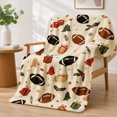 thumbnail image 1 of Rdsfhsp Holiday Football Christmas Bells Pattern Flannel Throw Blanket Soft Warm Fleece Blanket for Sports Lovers Couch Decor, 1 of 5