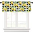 thumbnail image 1 of Rdsfhsp Lemon Curtains for Bedroom Living Room Watercolor Art Buffalo Plaid for Windows Farmhouse Curtains Rod Pocket Valances for Kitchen Window Curtains 54x18 Inch, 1 of 5