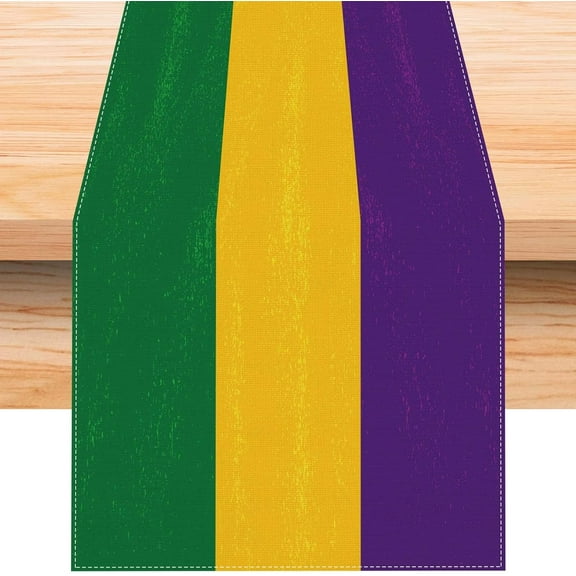 Rdsfhsp Linen Mardi Gras Table Runner 72 Inches Long Mardi Gras Table Decor New Orleans Mardi Gras Brazil Carnival Decoration for Home Kitchen Holiday