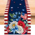 thumbnail image 1 of Rdsfhsp Linen Watercolor Red White and Blue American Flag Stars Table Runner 72 Inches Long 4th of July Memorial Day Veterans Day Patriotic Decoration and Supplies for Home, 1 of 5