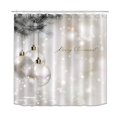 thumbnail image 1 of Rdsfhsp Merry Christmas Season Eve New Year Decorative Decor Gift Shower Curtain Polyester Fabric 3D Digital Printing 72x72 Durable White Bubble Balls Tree Pearl Bathroom Bath Liner Set, 1 of 6