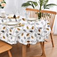 thumbnail image 1 of Rdsfhsp Neutral Mixed Leaf Vine Oval Tablecloth, Simple Leaves Print Decor Table Cover, Stain Proof 60"x84" Oval Dining Table, 1 of 4