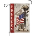 thumbnail image 1 of Rdsfhsp Patriotic Memorial Day Linen Garden Flag 12x18 inch Double Sided, Freedom Soldiers Heroes Garden Yard Flags for House Outdoor Decoration, 1 of 5