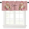 thumbnail image 1 of Rdsfhsp Pink Christmas Valances for Kitchen Windows, Santa Claus Poinsettia Snowflake Wreath Valance Rod Pocket Window Curtain for Bathroom, Farmhouse Small Window Treatment, 54" W x 18" L, 1 of 5