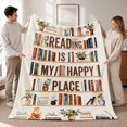 thumbnail image 1 of Rdsfhsp Reading Bookshelf Library Soft Flannel Throw Blanket, Ultra Soft Plush Reading Blanket for Couch Sofa Bed, Cozy Book Lover Blanket for Home Office, Dorm and Library Decor 80"x60", 1 of 5