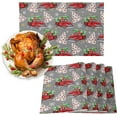Rdsfhsp Red Truck Christmas Linen Placemats Set of 4, Merry Christmas