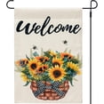 thumbnail image 1 of Rdsfhsp Spring Summer Sunflower Garden Flag 12x18 Inch Double Sided Yard Flag for Outside Hanging Plants Artificial Flower Basket Bee Decor, Small Linen Spring Summer Floral Flag, 1 of 5