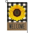 thumbnail image 1 of Rdsfhsp Spring Summer Sunflower Garden Flag 12x18 Vertical Double Sided Buffalo Floral Welcome Farmhouse Outdoor Decorations Linen Yard Flag, 1 of 5
