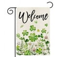 thumbnail image 1 of Rdsfhsp St Patricks Day Garden Flag 12 x 18 Inch, Floral Shamrocks Double Sided Decorative Flag for Holiday Home Outside Yard Lawn Outdoor Decoration, 1 of 5