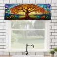 thumbnail image 1 of Rdsfhsp Stained Glass Tree of Life Rod Pocket Polyester Curtain Valance for Home Kitchen Bedroom Living Room Window Decor 54x18 inch, 1 of 4