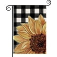 thumbnail image 1 of Rdsfhsp Sunflower Garden Flag for Outdoor 12x18 Inch Double Sided Black and White Buffalo Plaid Sunflowers Vertical Decorative Yard Flags for Spring Summer Seasonal Farmhouse Outside Decor, 1 of 5