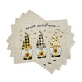 thumbnail image 1 of Rdsfhsp Sunflower Gnomes Placemats Set of 4 Sweet Sunshine Gnomes Placemats for Dining Table Linen Table Mats Farmhouse Vintage Place Mats for Festival Parties 12x18 Inch, 1 of 5
