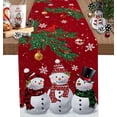 thumbnail image 1 of Rdsfhsp Table Runner, Christmas Tree Snowman Pine Branches Cone Cardinal Bird Snowflake Red Cotton and Linen Dresser Scarf Table Runner for Kitchen Dinner Table, 13"x72", 1 of 5