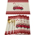 thumbnail image 1 of Rdsfhsp Valentine's Day Truck Placemats Set of 4 for Dining Table, Loads of Love on Valentine's Day Red Truck Wood Grain Place Mats for Holiday Party 12x18 Inch, 1 of 5