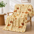 thumbnail image 1 of Rdsfhsp Warm Autumn Football Fall Leaves Pattern Flannel Throw Blanket Soft Warm Cozy Fleece Blanket for Sports Fans Couch Decor, 1 of 5