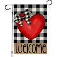 thumbnail image 1 of Rdsfhsp Welcome Love Hearts Garden Flags for Outside Decoration, Valentines Love Hearts with Buffalo Plaid Small Yard Flag, Anniversary Wedding Seasonal Farmhouse Holiday Outdoor Decor 12x18 Inch, 1 of 5