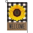 thumbnail image 1 of Rdsfhsp Welcome Spring Summer Buffalo Sunflower Garden Flag 12x18 for Outdoor Yard Lawn Decor 0.1lb, 1 of 5
