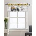 thumbnail image 1 of Rdsfhsp Window Valance Rod Pocket Short Curtain Panels Buffalo Plaid Farm Truck with Pig Sunflower Kitchen Valances Curtains, Wood Grain Floral Window Treatments Drapes for Living Room Bedroom, 1 of 5