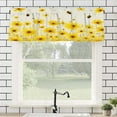 thumbnail image 1 of Rdsfhsp Yellow Daisy Flowers and Bees Pattern Rod Pocket Polyester Curtain Valance for Home Kitchen Bedroom Living Room Window Decor 54x18 inch, 1 of 4