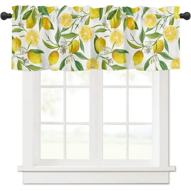 Rdsfhsp Yellow Lemon Rod Pocket Polyester Valance Curtain for Living Room Kitchen Decor 54x18 inch