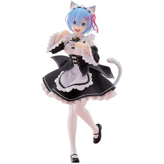 Re 0 Figures Rem Figure Re Zero Remu Action Figure Rem Maid Figure Cat Ear Statue Anime Figurine Collectibles