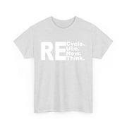 NOIRELUXE Re-Cycle Re-Use Re-Think Graphic Eco Shirt, Sustainable Message Unisex Shirt, Size S - 3XL