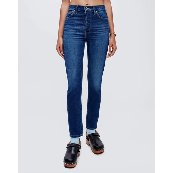 Re/Done 90s High Rise Ankle Crop Deep Sapphire Size 28 Brand New with Tags ( Retail $285)