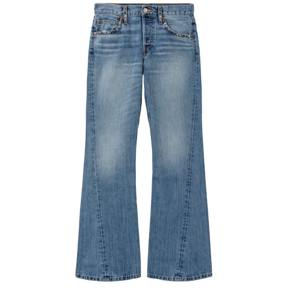 Re/Done Twisted Mid Rise Bootcut Cotton Jeans (Women's)
