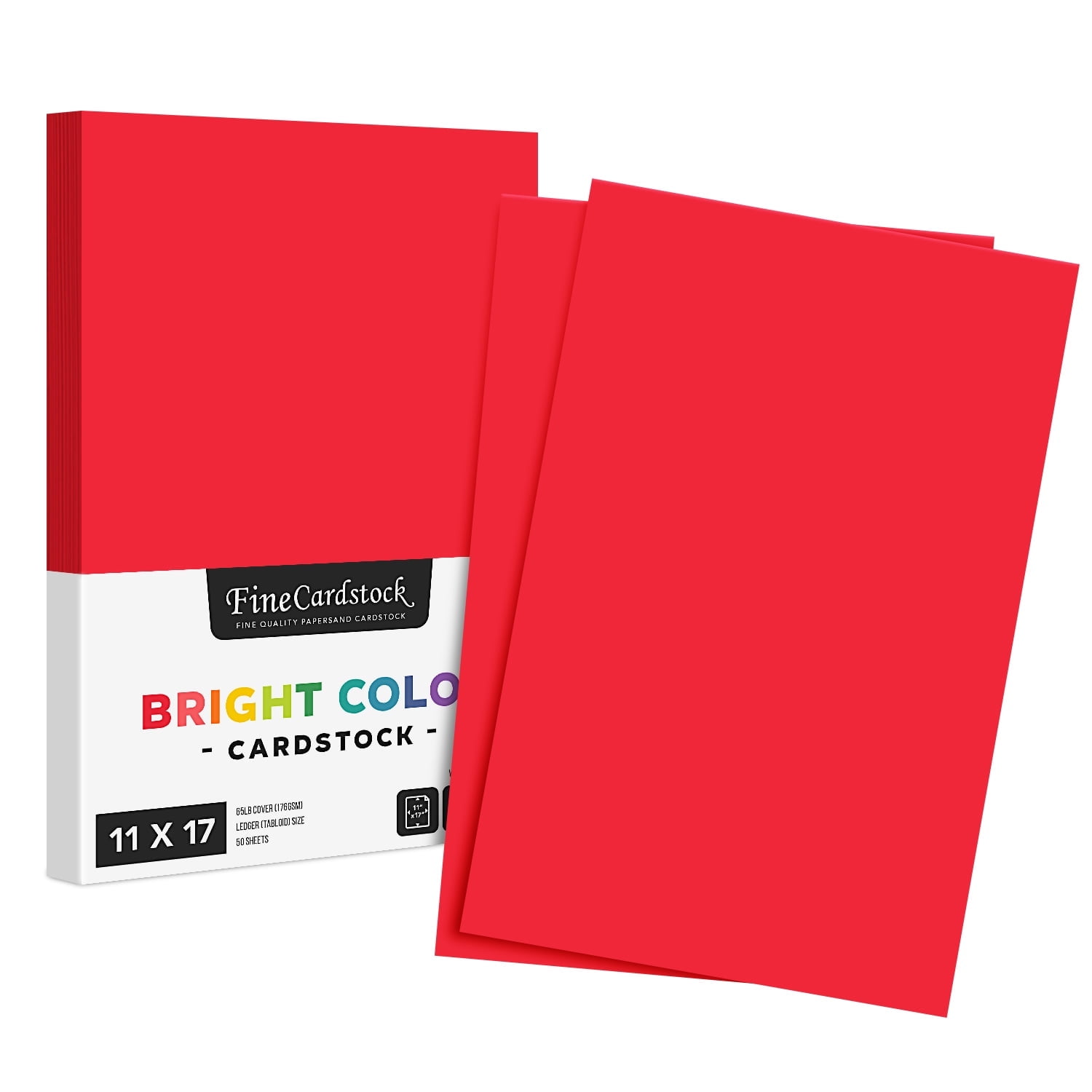 Re-Entry Red - Neenah Astrobrights Premium Color Card Stock, Paper size: 11 x 17-65 Lb Cardstock - 50 Sheets