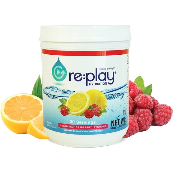 Re:Play Sugar Free Electrolyte Drink Mix - Raspberry Lemonade - 30 Serving Tub