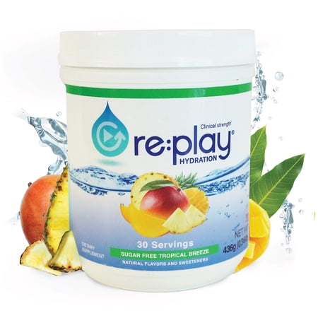 Re:Play Sugar Free Electrolyte Drink Mix -Tropical Breeze - 30 Serving Tub